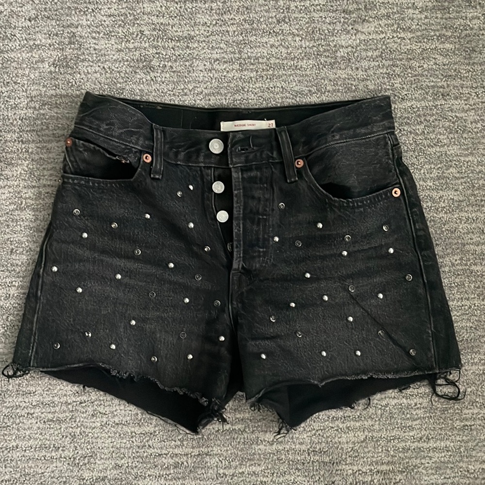 Bedazzled ish Levis jean shirt